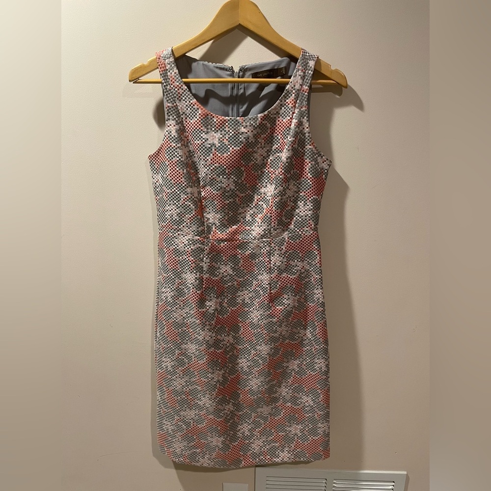 The Limited Pink and Gray Patterned Midi Dress